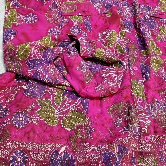 MAGGIE Barnes floral long slevees Blouse , Size IX OR 18/20 W - Picture 6 of 10
